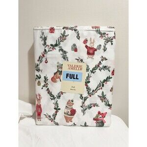 VALERIE AMELIA Full sheet set Christmas woodland animal party sheets Cotton NE